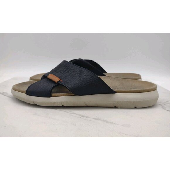 MEPHISTO Conrad Mens Size EU 43 US 1 1 Blue Leather Slide Flat Sandals main image 5